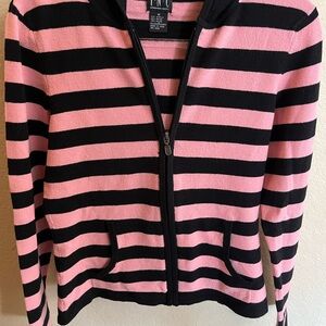 INC International Concepts Pink and Black Striped Hoodie